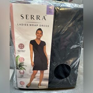 Serra Black Ladies Wrap Dress